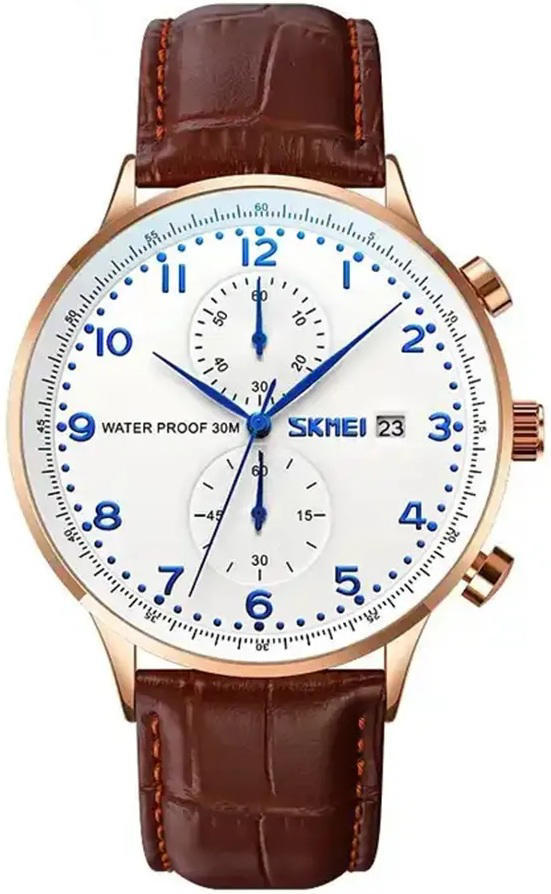 Skmei 9301 Quartz Casual Watch For Men - Brown