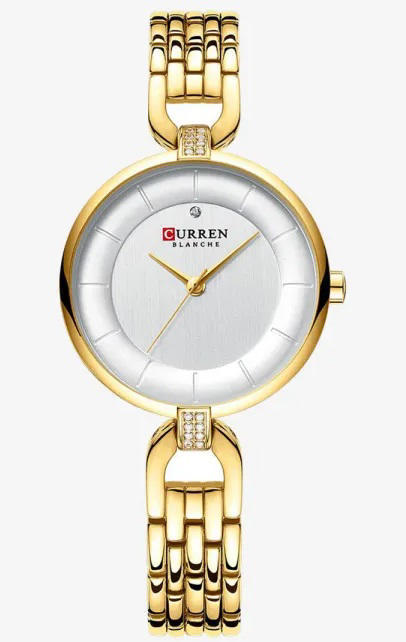 Curren 9052 Quartz Stainless Steel Watch for Women – Gold & White