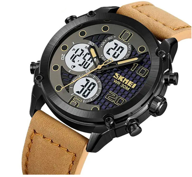 Skmei 1975 Multifunctional Sports Men’s Watch - Black and Brown