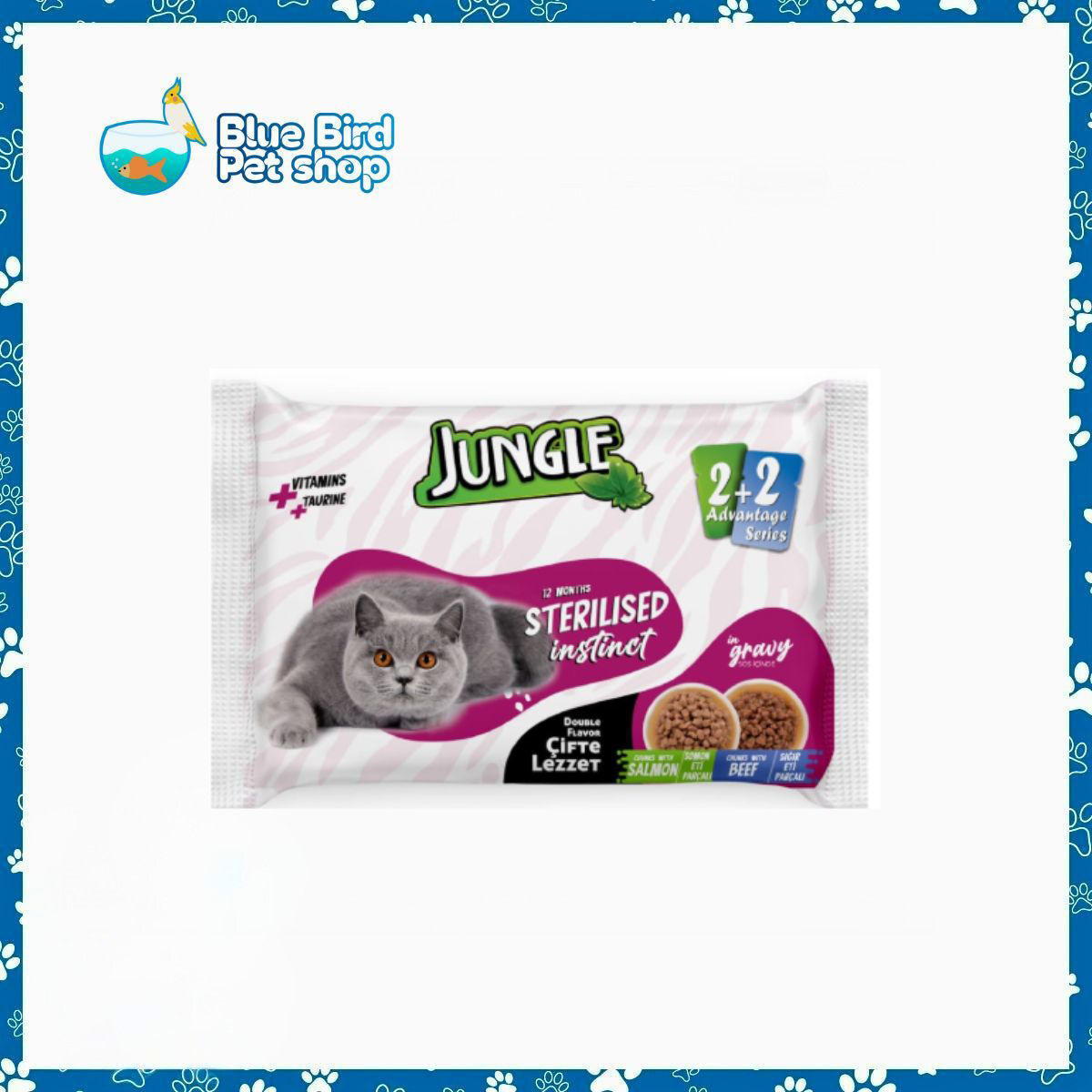 Jungle Adult Pouch 4pc Combo Salmon & Beef 4×100gm