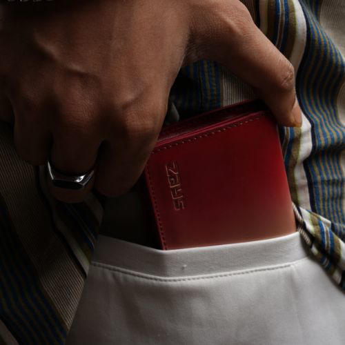 Zays Premium Leather Magnetic Card Holder - Slim and Eco-Friendly Mini Wallet for Unisex - Handmade Secure Compact and Stylish Design (ZCW116 Pink Cream Mix)