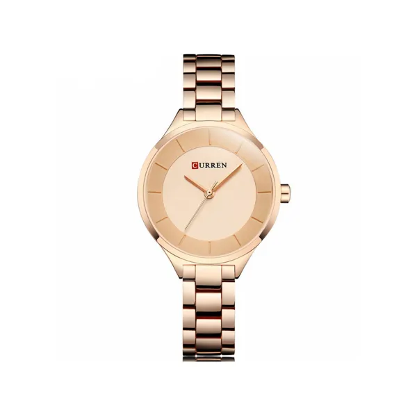 Curren C9015L Stainless Steel Analog Watch for Women – Rose Gold