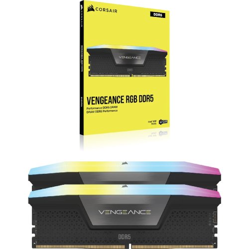 Corsair VENGEANCE RGB 16GB (2x8GB) DDR5 DRAM 5200MT/s CL40 Memory Kit Black