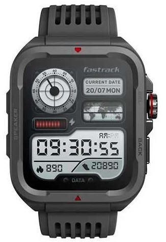 Fastrack Active 1.83 HD Display,Functional Crown,BT Calling with Advanced Chipset Rugged Smartwatch - Black