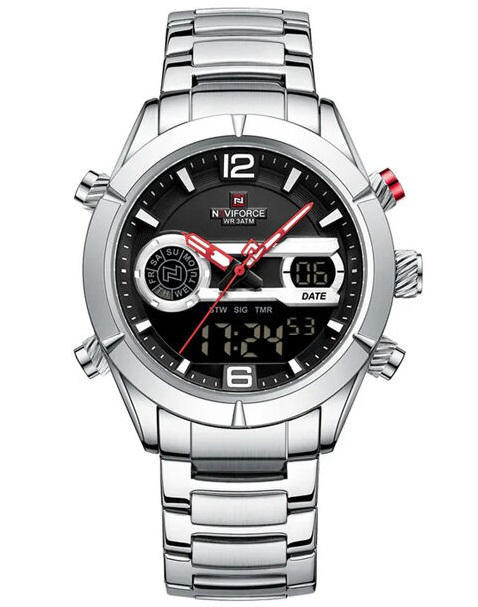Naviforce 9232 Quartz Men’s Watch–Sliver Black