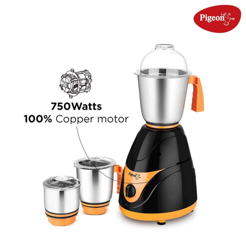 Pigeon Black Pearl 12652 Mixer Grinder Polycarbonate -750 Watt's