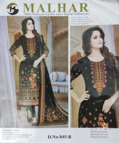 MALHAR 100% Premium cotton lawn digital printed 3 Piece