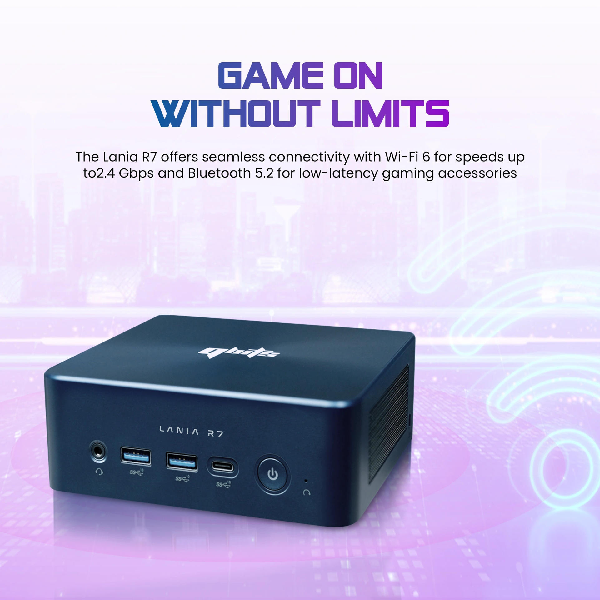 Qbits Lania R7 AMD Ryzen 7 7840HS 8GB DDR5 RAM 500 GB M.2 Western Digital NVMe SSD Mini PC (L1EA0B)