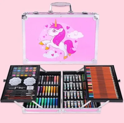 145 pieces watercolor pen set art painting stationery crayon oil pastel brush