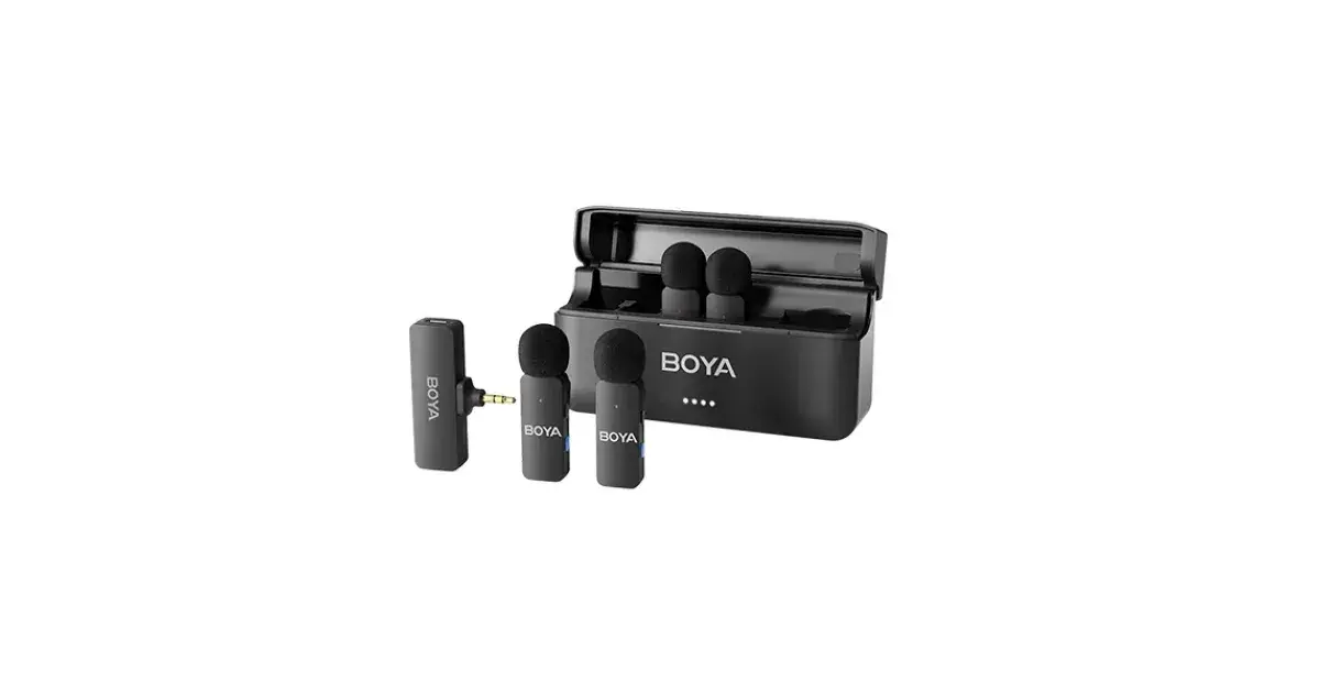 BOYA BY-V4 4-Channel Noise Cancellation Mini Wireless Microphone with 3.5mm Converter