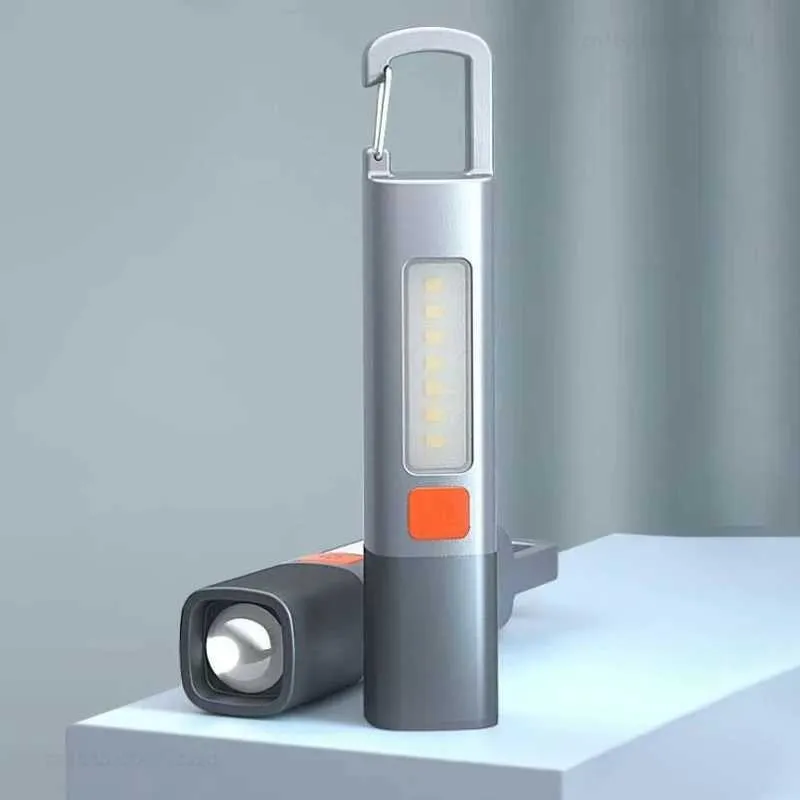 Hot Sale High Power LED Portable Multifunction Cob Zoomable USB Rechargeable Waterproof Mini Light Torch Flashlight