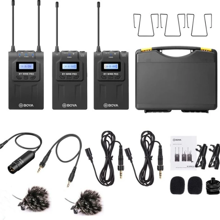 BOYA BY-WM8 Pro-K2 UHF Dual-Channel Wireless Lavalier System