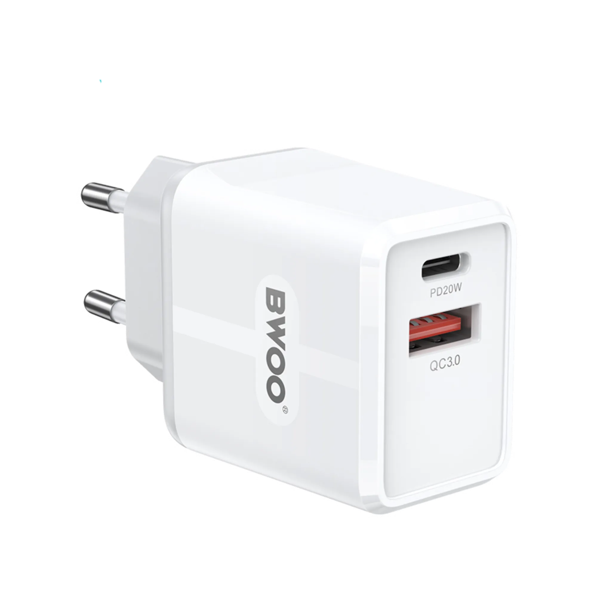 BWOO BO-CDA170 PD 20W USB-A + USB-C Fast Charging Adapter