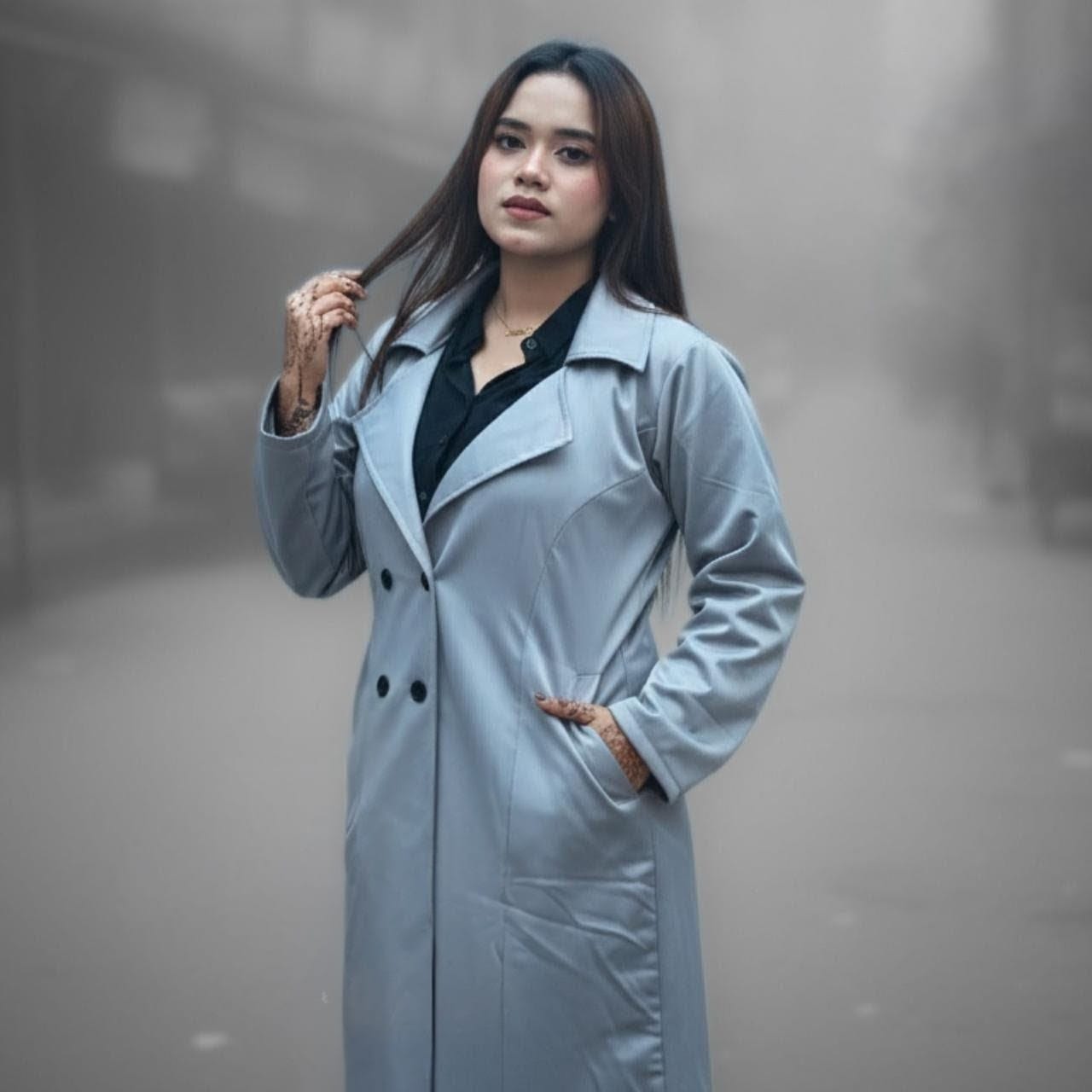 Stylish Ladies Overcoat ( Button System)