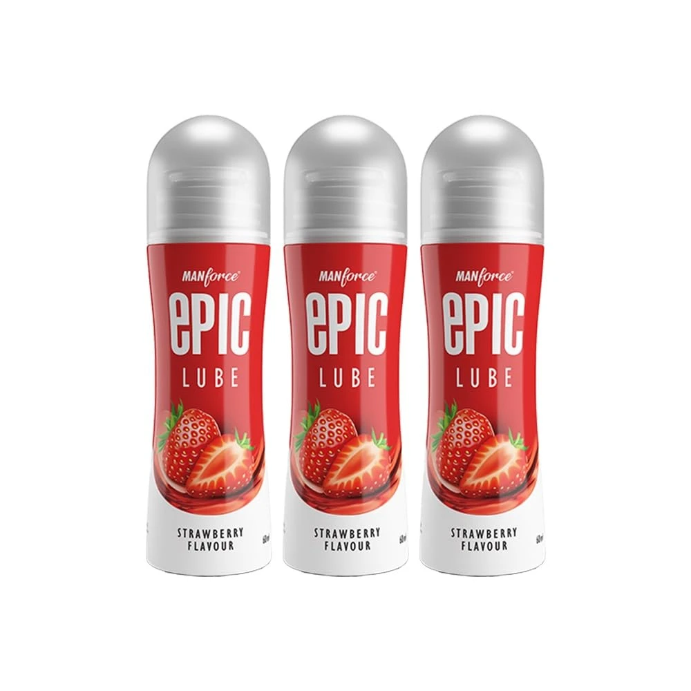 Manforce Epic Lube Strawberry Flavor Lubricant 60ml (Made in India)