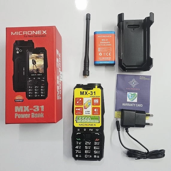 Micronex MX31 Phone Network Antenna Mobile 5500mAh Battery 4 SIM