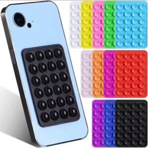 Silicone Suction Phone Case Mount, Adhesive Phone Accessory Compatible with iPhone and Android, Hands-Free Fidget Toy
