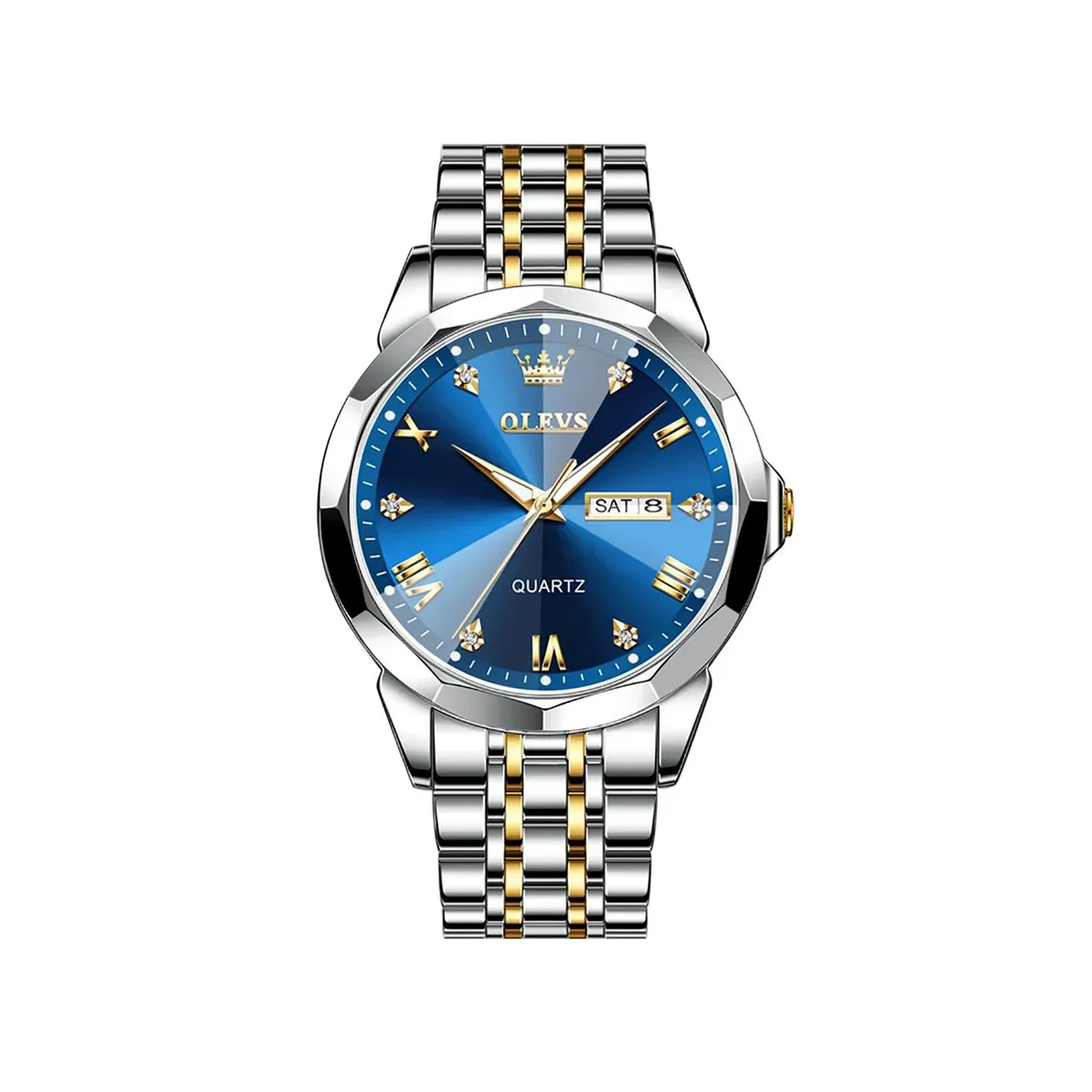OLEVS 9931G New Exclusive Design Quartz Watch for Men Nevy blue