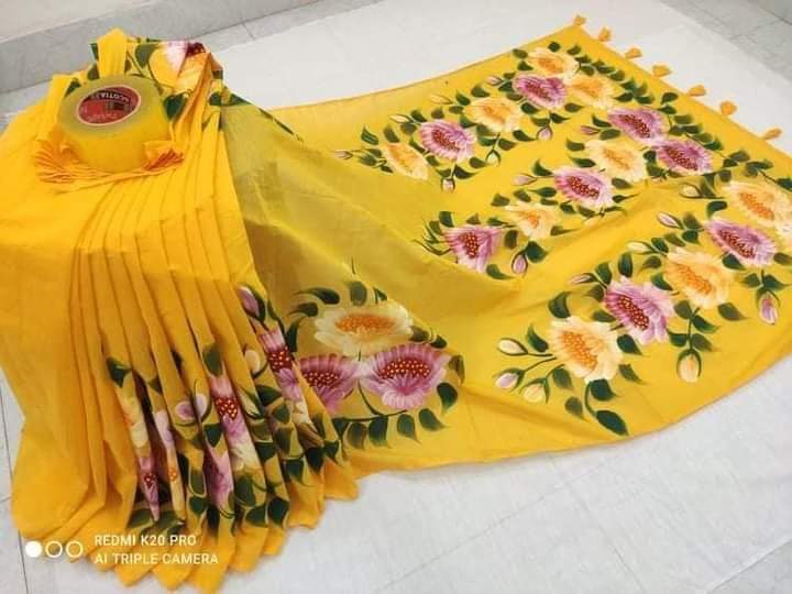 হ্যান্ডপ্রিন্ট শাড়ী