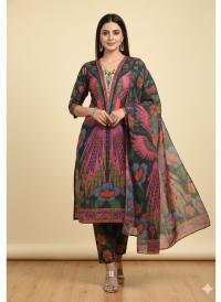 Ready Made Pure dubai silk Digital Print Three Piece