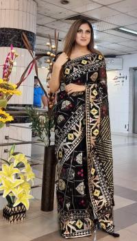 Half Silk Handprited Sarees