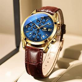 OLEVS 5610 New Luxury Fashion Glass Quartz Analog Men Watch-Water Resistant