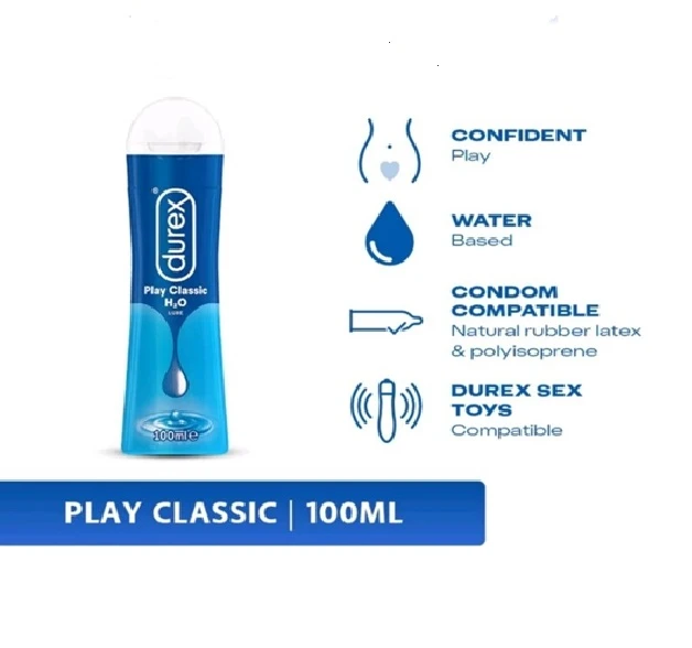 Durex Play Classic Lube - H2O Water Based Lubricant Gel for Men & Women- 100ml | Made In Thailand