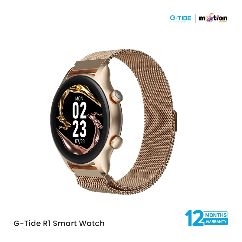 G-Tide R1 Calling Smart watch with SpO2 - Classic Gold