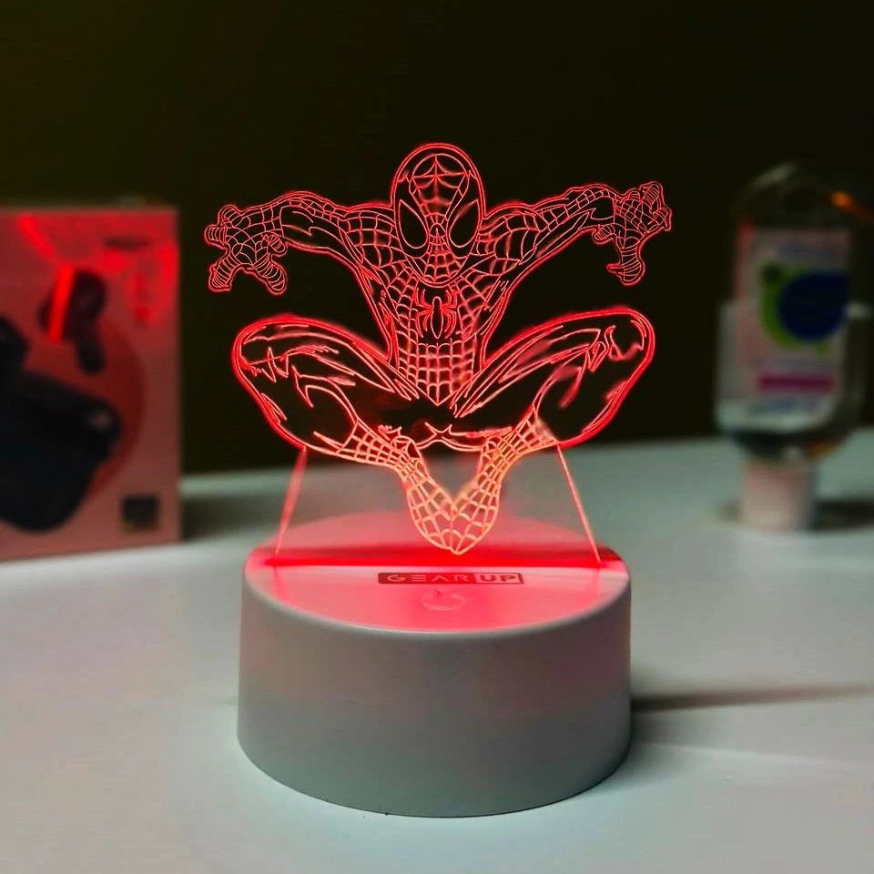 GearUP Acrylic Multicolor Night Lamp (Spider Man)- BLACK -20 pcs