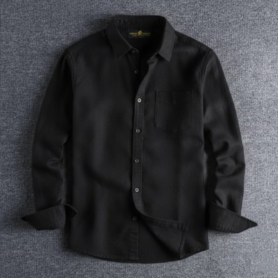 Men's Solid Colour Color Shirt(black)
