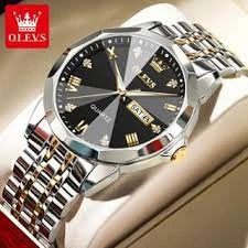 Butter Fly Lock OLEVS 9931G New Exclusive Design Quartz Watch for Men black Dail