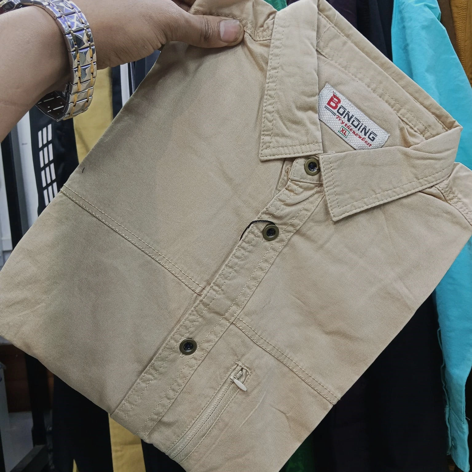 Kaiser Cotton Stylish Full Sleeve Shirt (Khaki)
