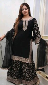 Premium Soft Jorjet With sequence embroidery Three Piece