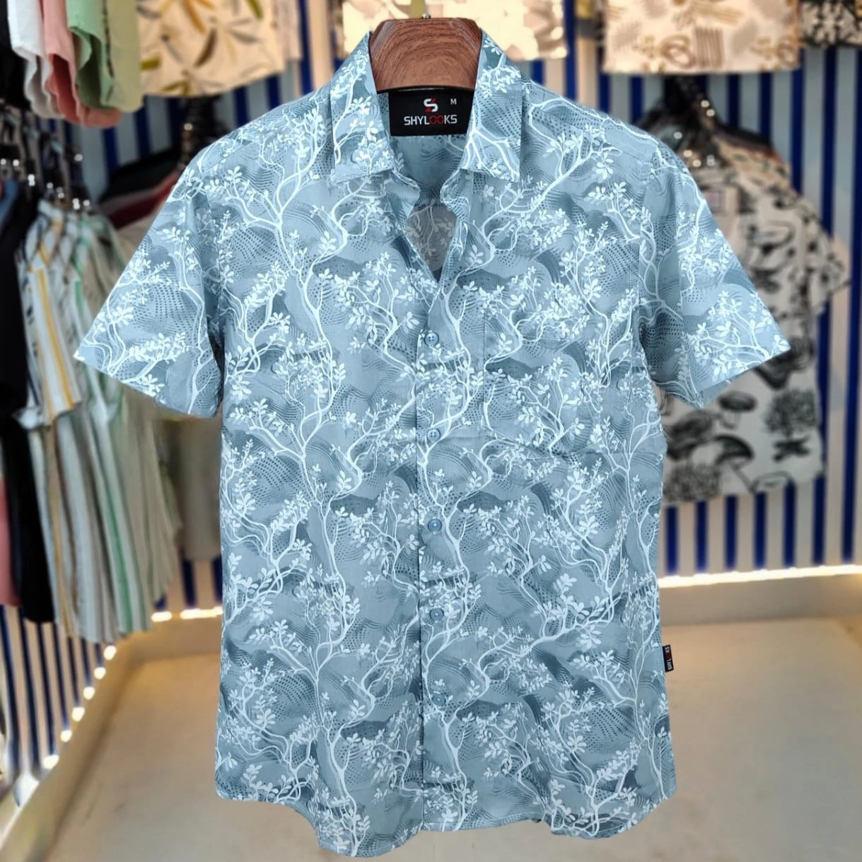 Pure Cotton Half Sleeve Print Shirt for Men's