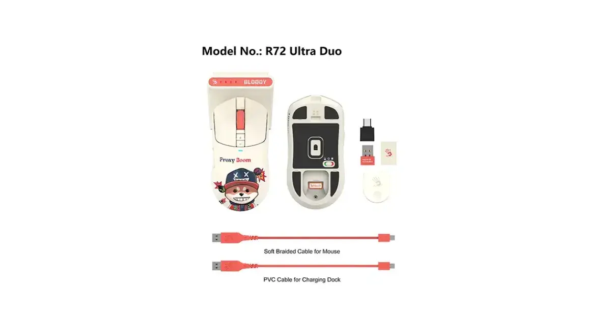 A4Tech Bloody R72 Ultra Duo Dual Mode Proxy Boom Wireless Gaming Mouse