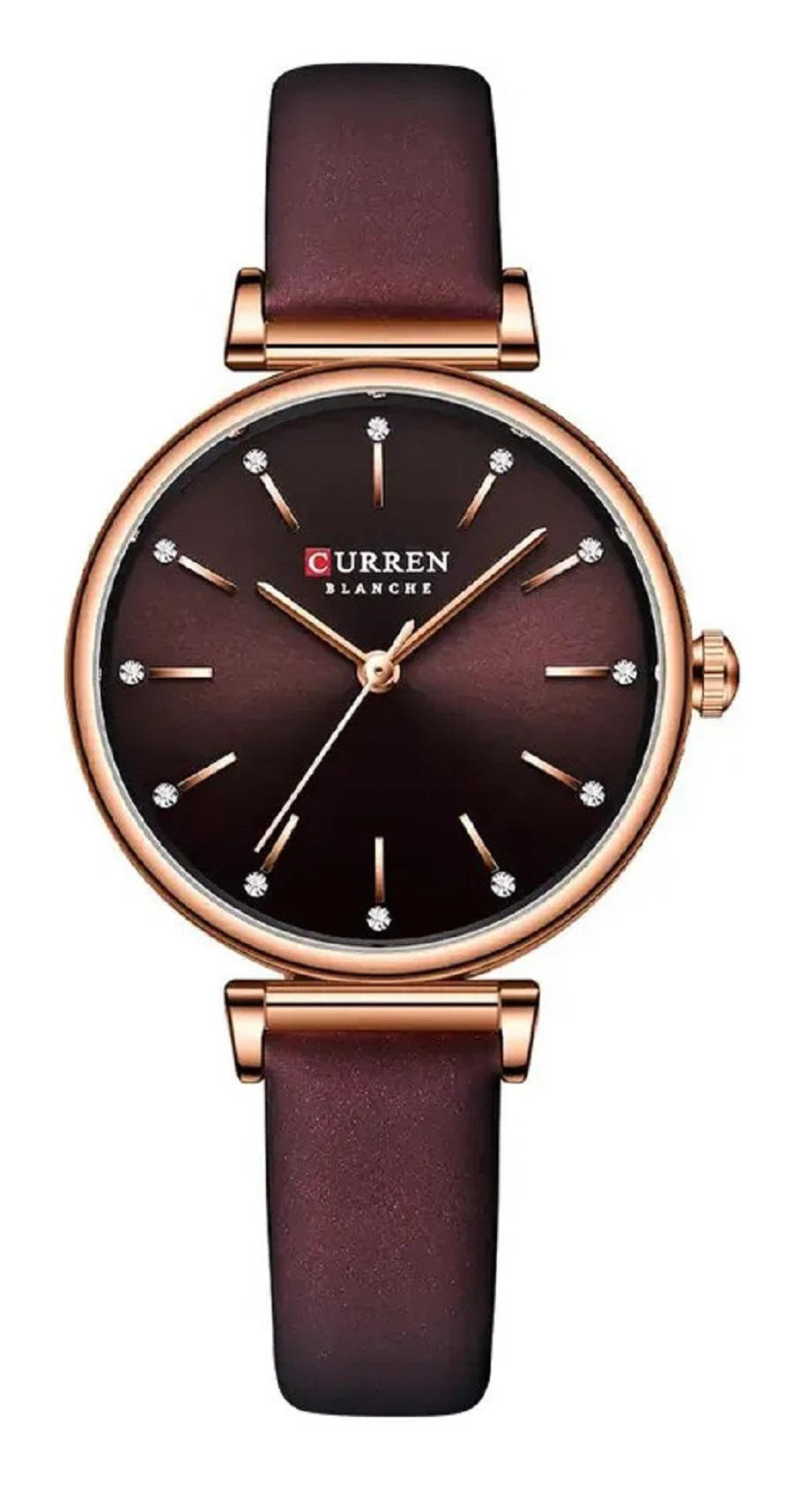 Curren 9081 Belt Wristwatches for Women – Dark Maroon