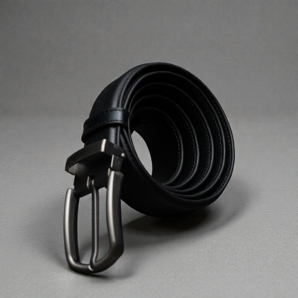 Zays Handcrafted Genuine Leather Belt for Men – Premium Quality, Adjustable, Stylish & Durable (BS103-BC102-Black)