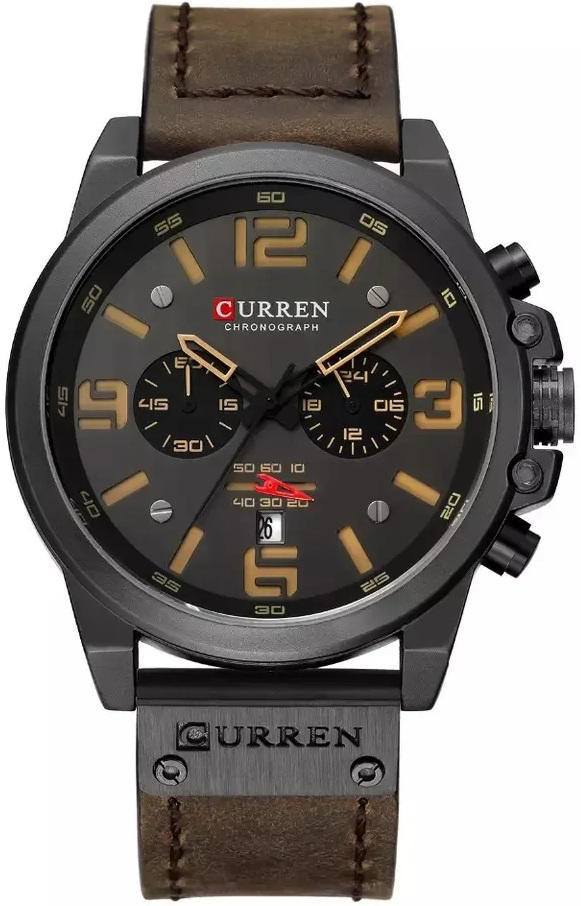 Curren Quartz Men’s Watch (8314)-Black & Chocolate