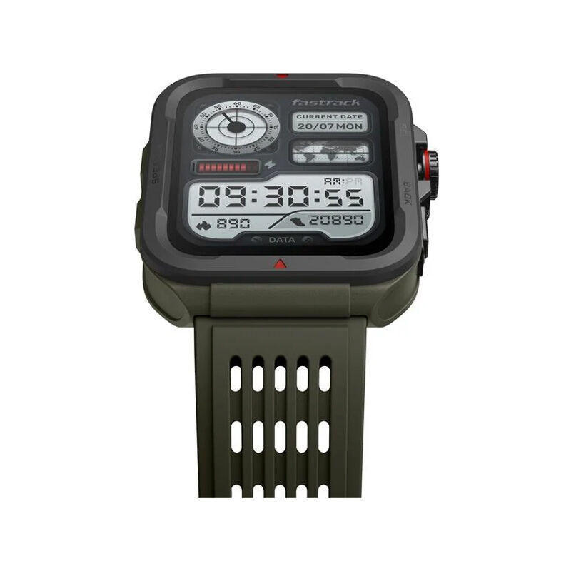 Fastrack Active 1.83 HD Display,Functional Crown,BT Calling with Advanced Chipset Rugged Smartwatch - Green