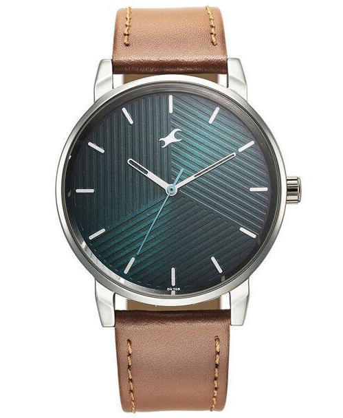 Fastrack 3278SL03 Stunners Green Dial Leather Watch for Guys