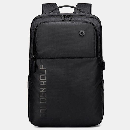 Golden Wolf GB00399 Laptop Business Travel Backpack - Black