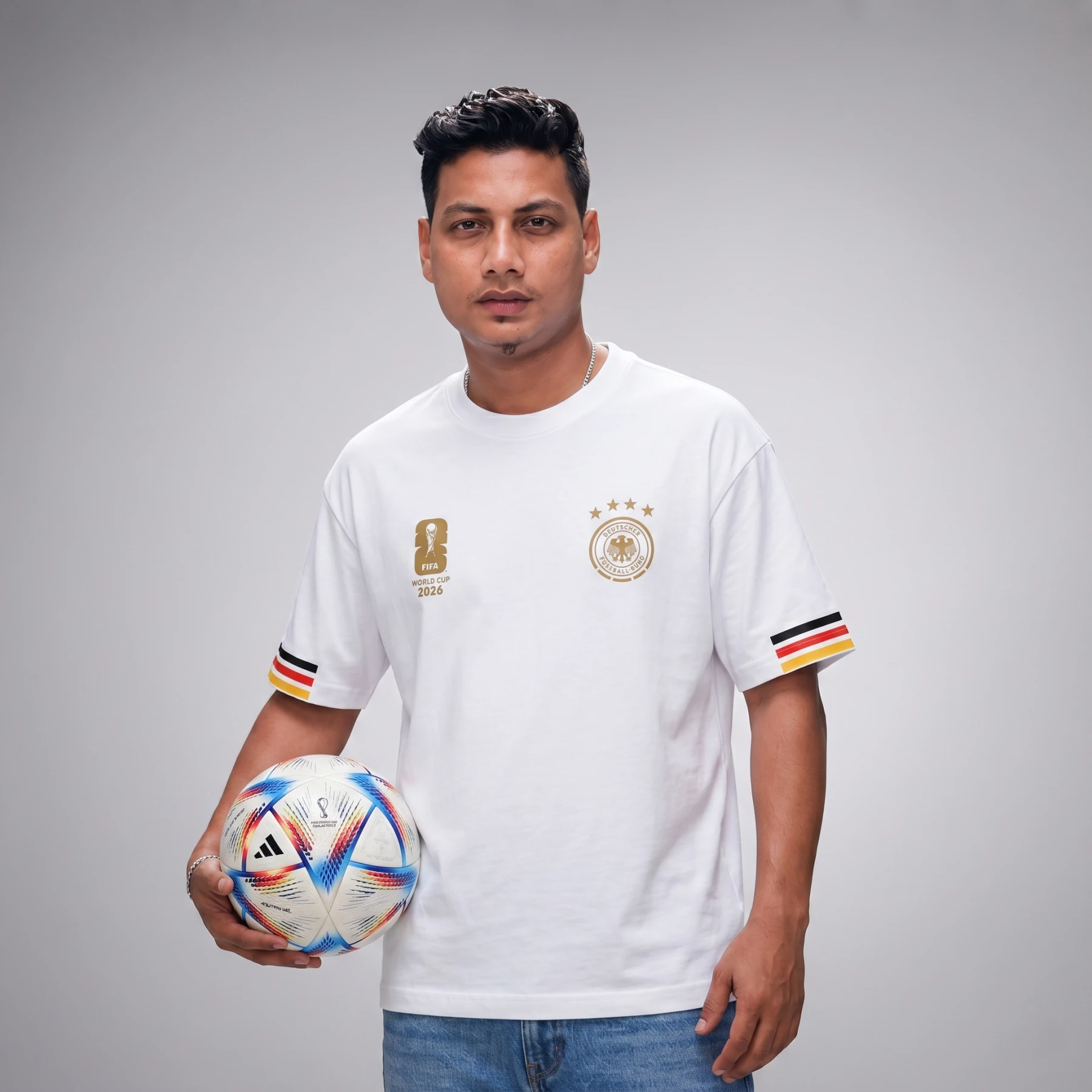 Premium Germany Fan Edition Drop Shoulder White Color