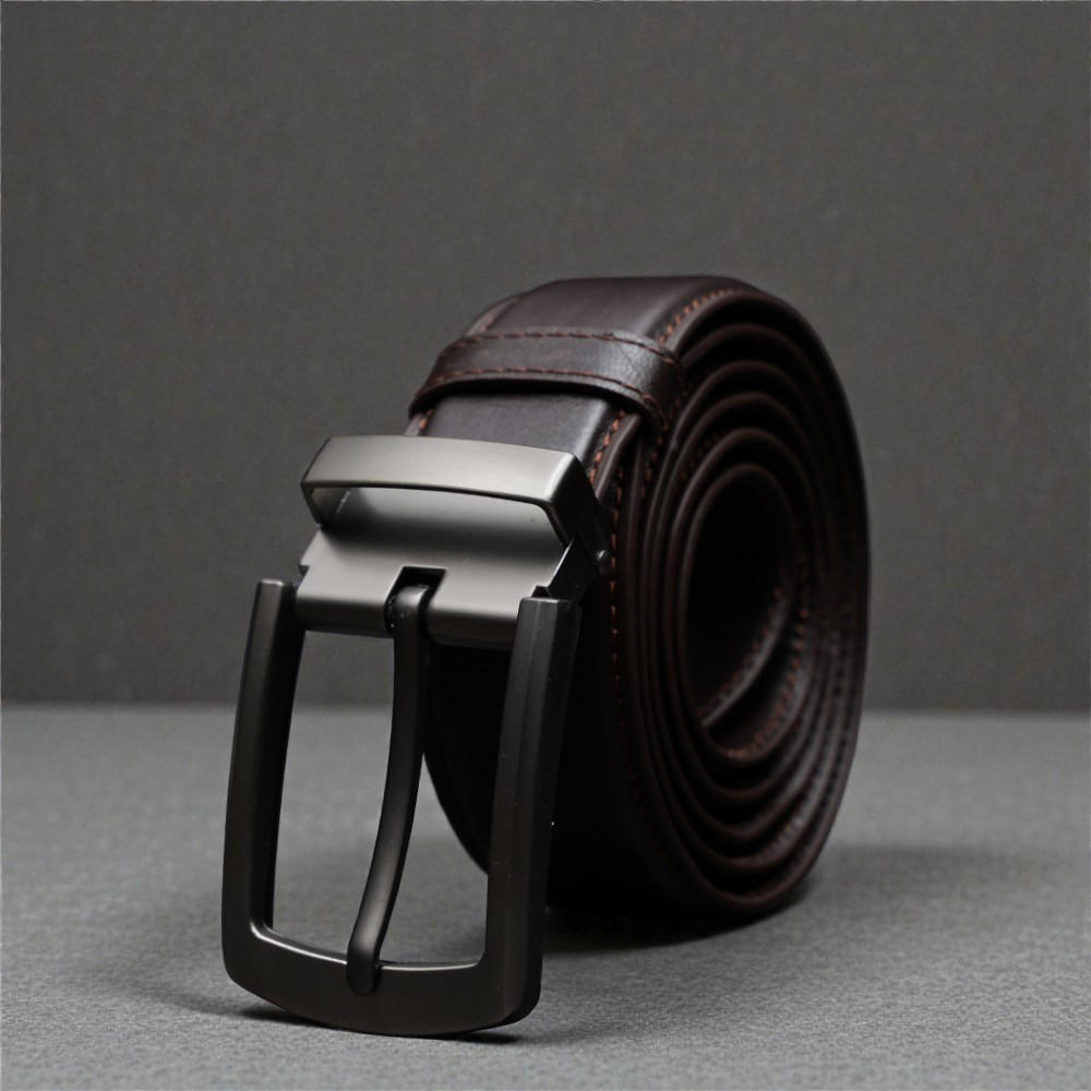 Zays Handcrafted Genuine Leather Belt for Men – Premium Quality, Adjustable, Stylish & Durable (BS104-BC103-Chocolate)