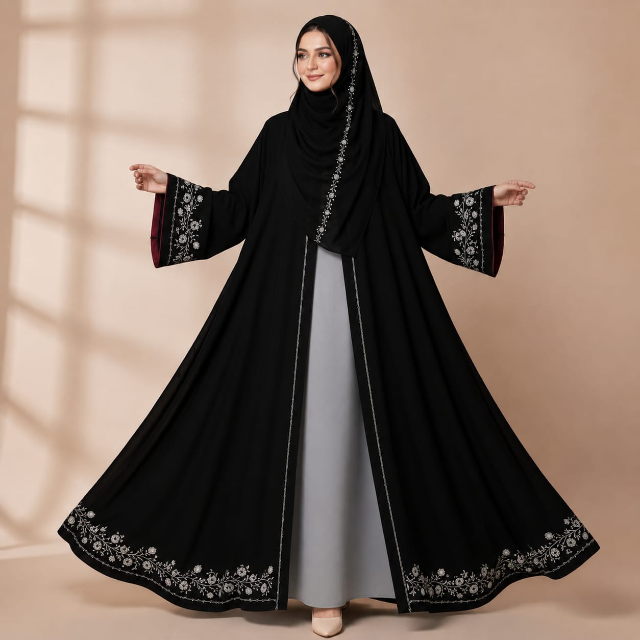 প্রিমিয়াম টু-পিস এমব্রয়ডারি কটি সেট