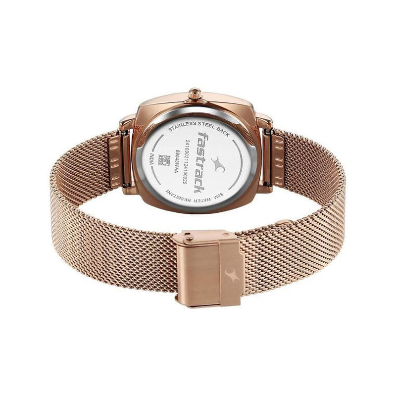 Fastrack 68043WM02 Stunners X Green Dial Stainless Steel Watch For Girls