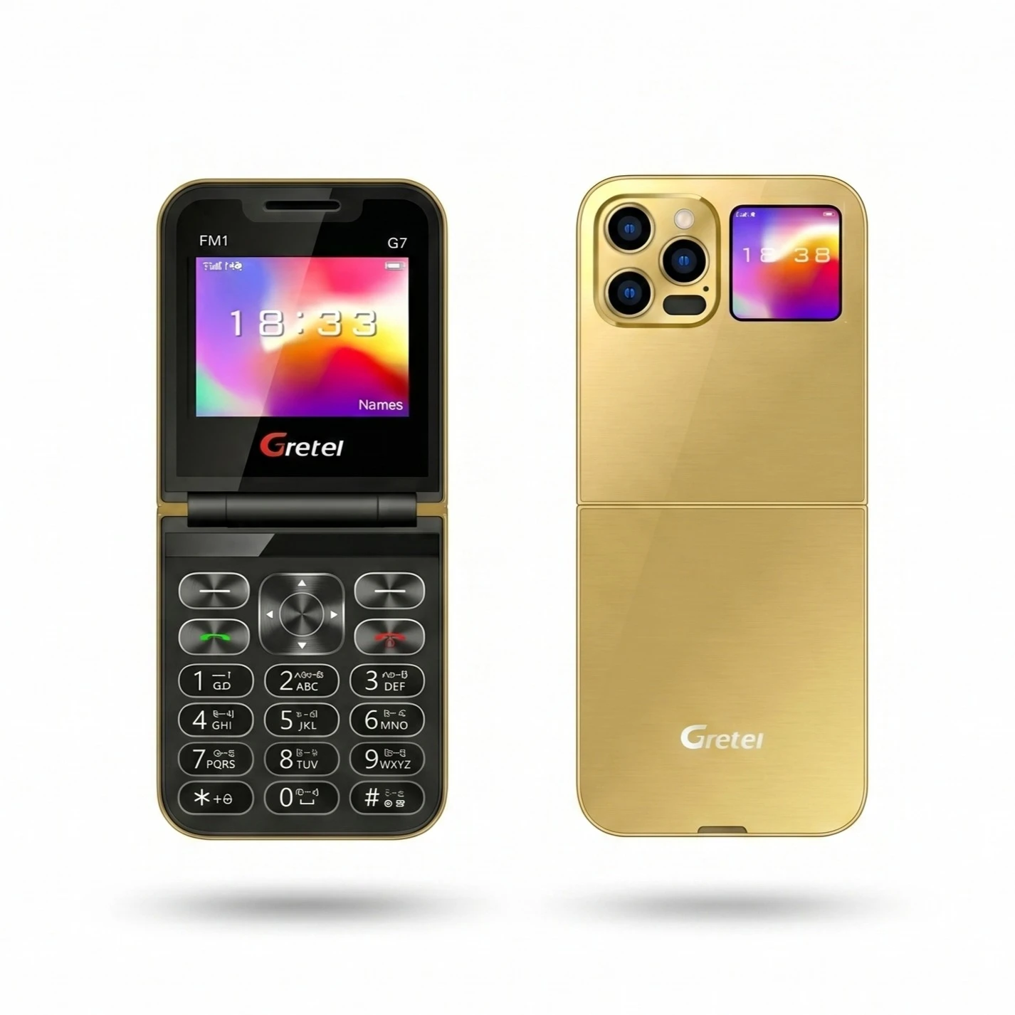 Gretel G7 Flip Folding Phone Dual Display Caseing