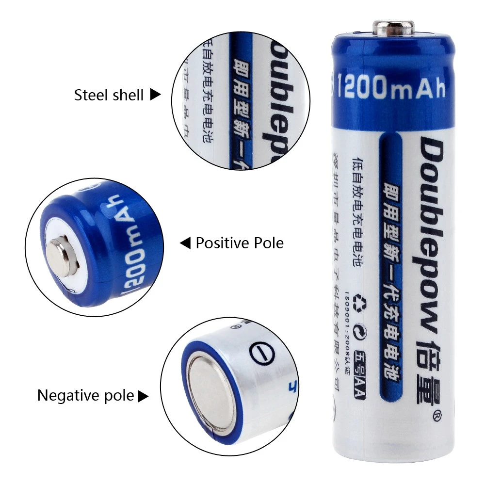 Doublepow AA 1200mAh NiMH Rechargeable Battery (4pcs)