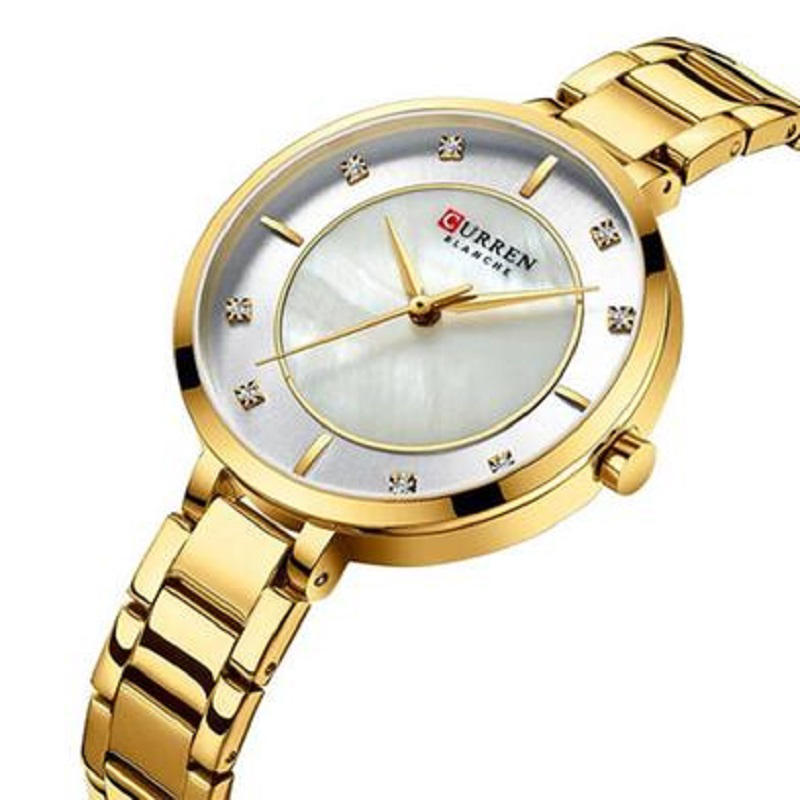 CURREN C9051L Quartz Stainless Steel Strap Women Wristwatch – Gold & Silver
