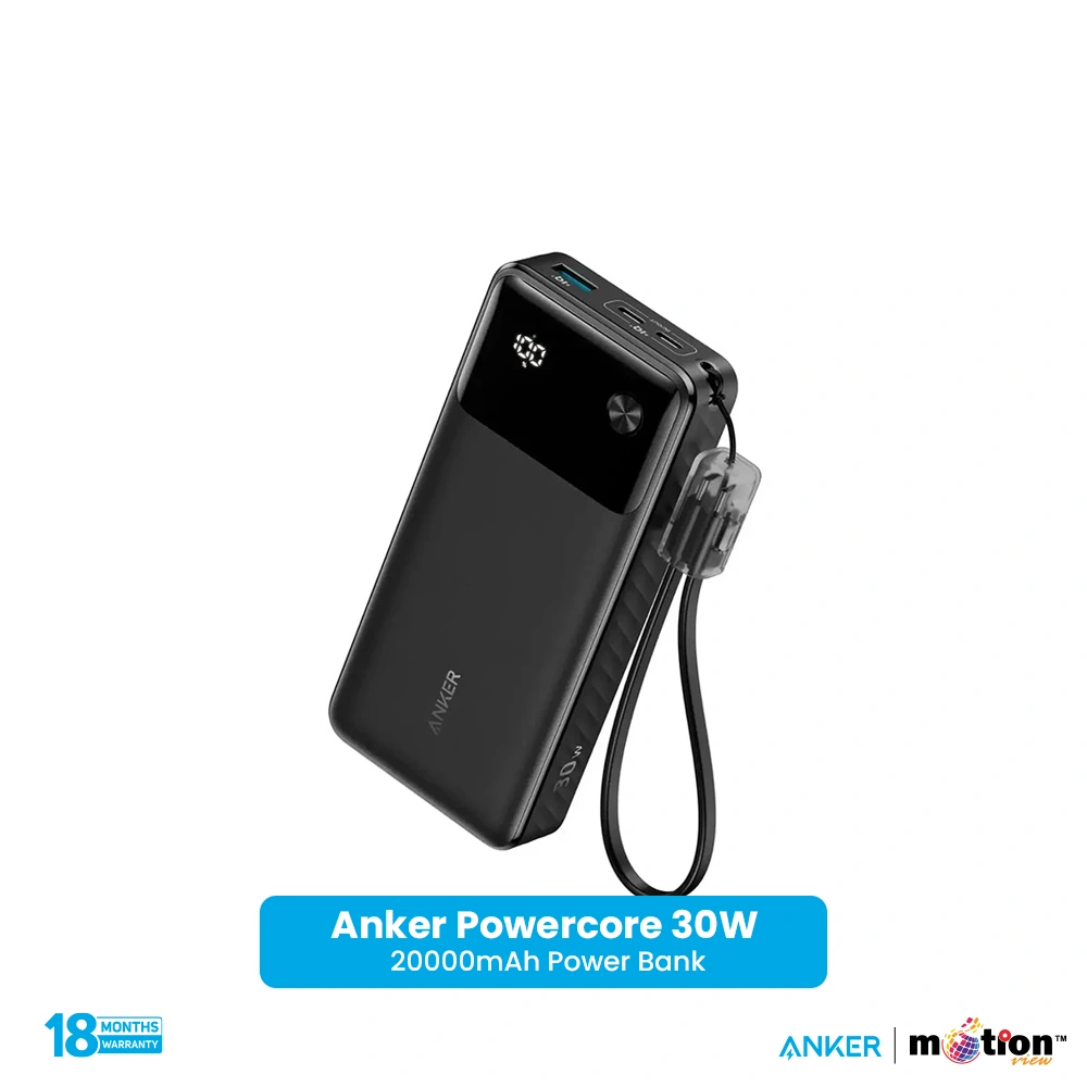 Anker Powercore 30W 20000mAh Power Bank with USB-C cable