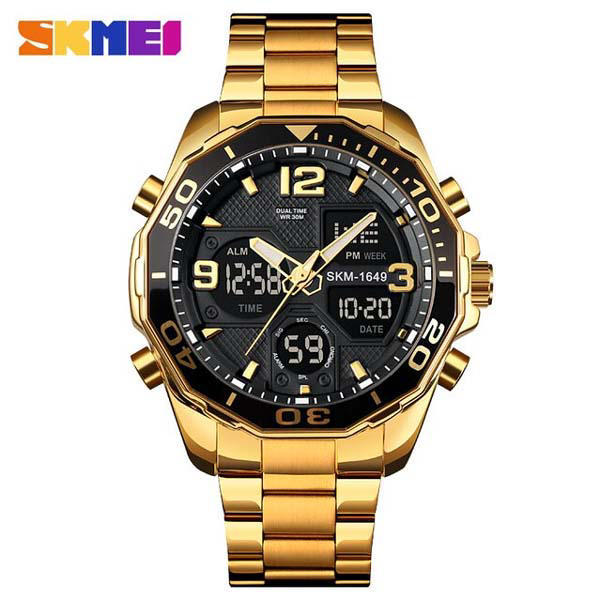 Skmei 1649 Luxury Rattrapante Men’s Watch - Gold